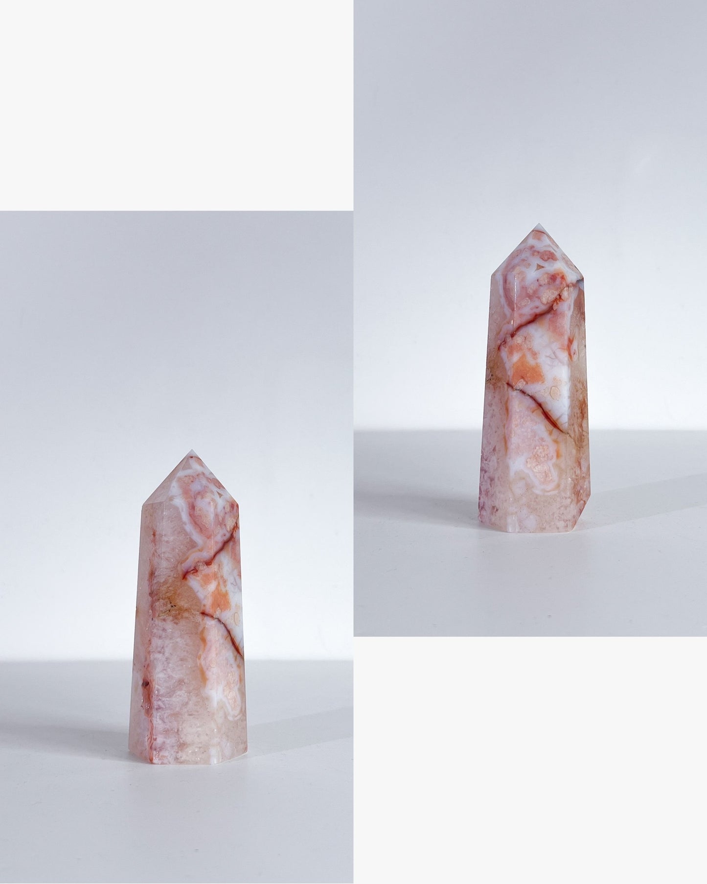 Full product shot showing contrast of soft white and bold orange veins