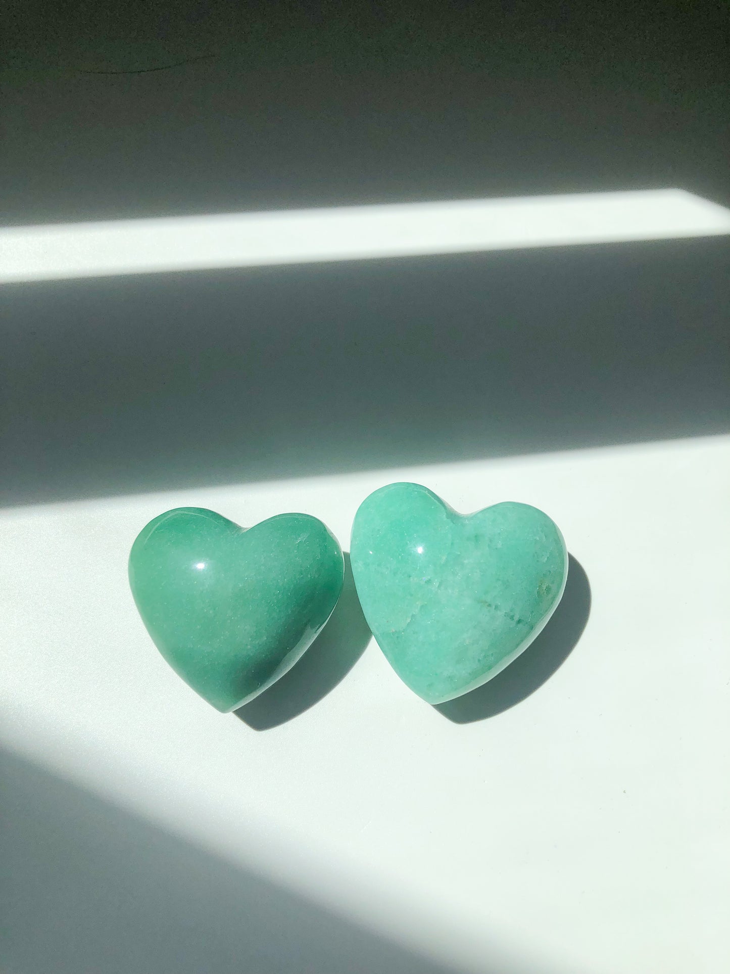 Green Aventurine Heart and Palm