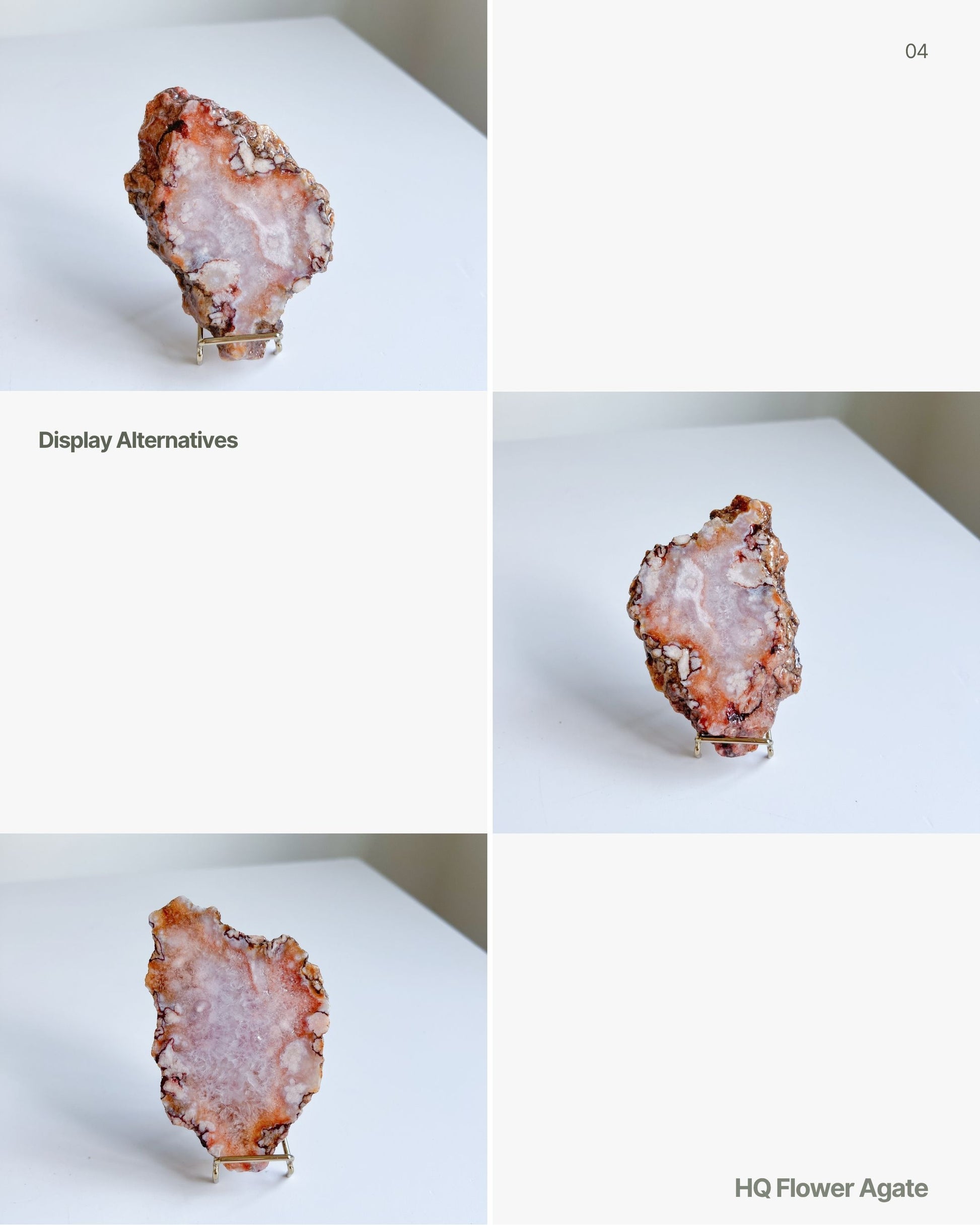 Collage of Ella in various display orientations with fiery amber and cream plumes
