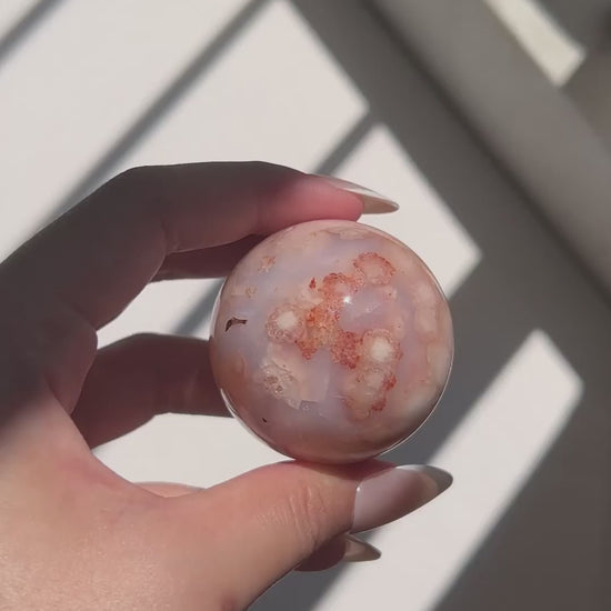 Video of Carnelian Agate Sphere Ume in sunlight